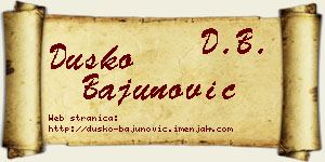 Duško Bajunović vizit kartica
